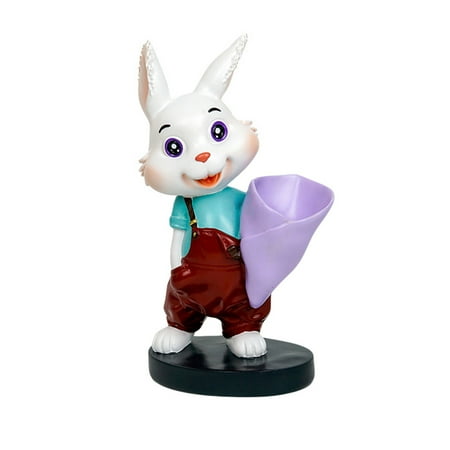 

Easter Indoor Home Decor Rabbit Resin Figurine Cute Bunny Statue Ornament for Desktop TV Cabinet
