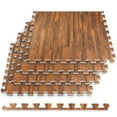 HomeCube USA 3/8 Inch Thick Interlocking Wood Grain Foam Floor Tiles