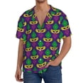 thumbnail image 3 of Sigee Mardi Gras Carnival3 Print Men's Shirts Casual Button Down Short Sleeve Summer Beach Shirt Hawaiian Vacation Shirts Tee Shirt-Medium, 3 of 7