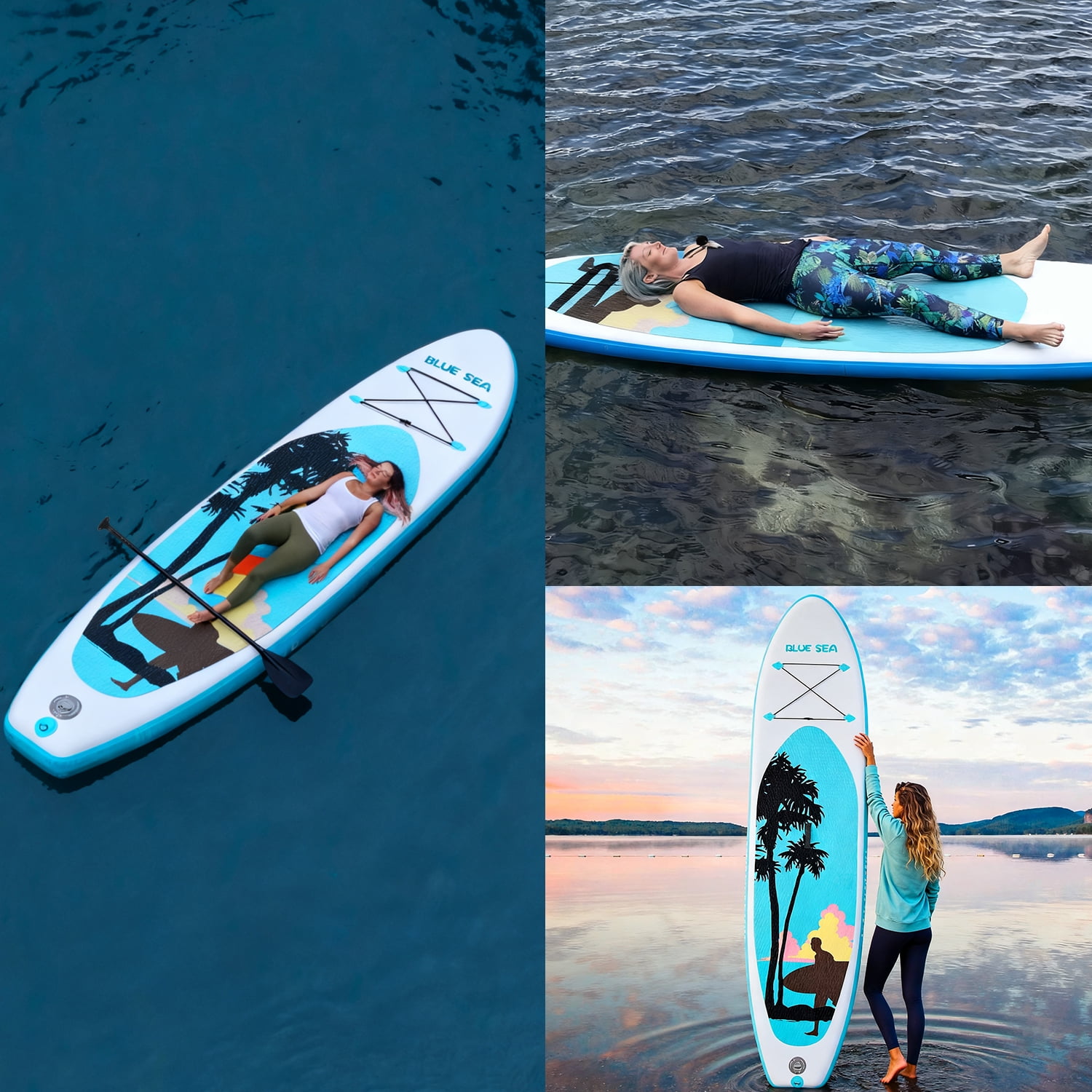 XKZJPG 11' Inflatable Stand Up Paddle Board with SUP Accessories & Carry Bag , Wide Stance, Non-Slip Deck for Youth & Adult