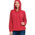 thumbnail image 2 of Brushed Hacci Melange Hooded Sweater, 2 of 3