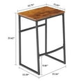 thumbnail image 7 of VECELO Set of 2 Bar Stools, Backless Wood Counter Height Stool with Footrest for Kitchen, Living Room, Party Room, Brown, 7 of 7