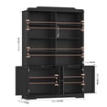 thumbnail image 2 of Homfa 73'' Tall Bookcase with 4 Doors, 6-Tier 8 Cubes Display Bookshelf, Double Row Bookcase with Adjustable Shelves for Living Room Home Office, Black, 2 of 9