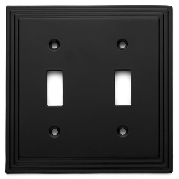Cosmas 25033-FB Flat Black Double Toggle Switch Plate Switchplate Wall Cover