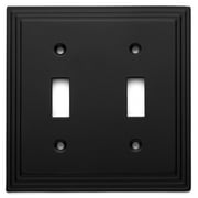 Cosmas 25033-FB Flat Black Double Toggle Switch Plate Switchplate Wall Cover