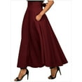 thumbnail image 2 of 1PCS high waist pleated skirt-Red-L, 2 of 4