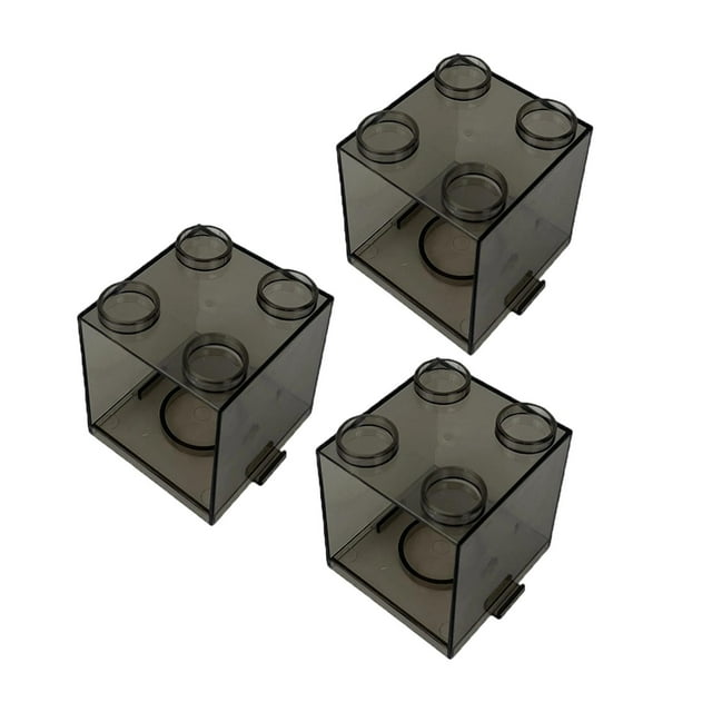3 Piezas Vitrina para Figuras Caja Transparente de Exhibición Mini Organizador de Muñecos Apilable en PS Resistente Adecuada para Escritorio Colección Negro claro