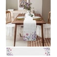 thumbnail image 6 of Spring Flowers Burlap Cotton Table Runner 13x90 Inches Long, Idyllic Lavender Botanical Blossom Motif Farmhouse Table Runners, Outdoor Dining Tablecloths Decor for Baby Shower/Party/Wedding, 6 of 6