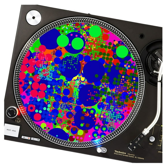 KuzmarK™ 12" DJ Turntable Slipmat - Atomic Neon DJ