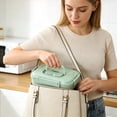 thumbnail image 6 of Tuvgenk Divided Lunch Box,Large Capacity Meal Prep Containers with Carry Handle & Leak-Proof Seal,Bento Box for Adults,Microwave Safe,Portable for Work Outdoor,Green, 6 of 6