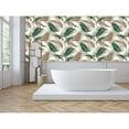 thumbnail image 3 of MuralsPrint Belucci Green and Brown  Feathers Removable Wallpaper - 24'' inch x 10'ft, 3 of 3