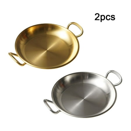 

Stainless Steel Shallow Saucepan with Double Ear Seafood Cooking Dry Pots