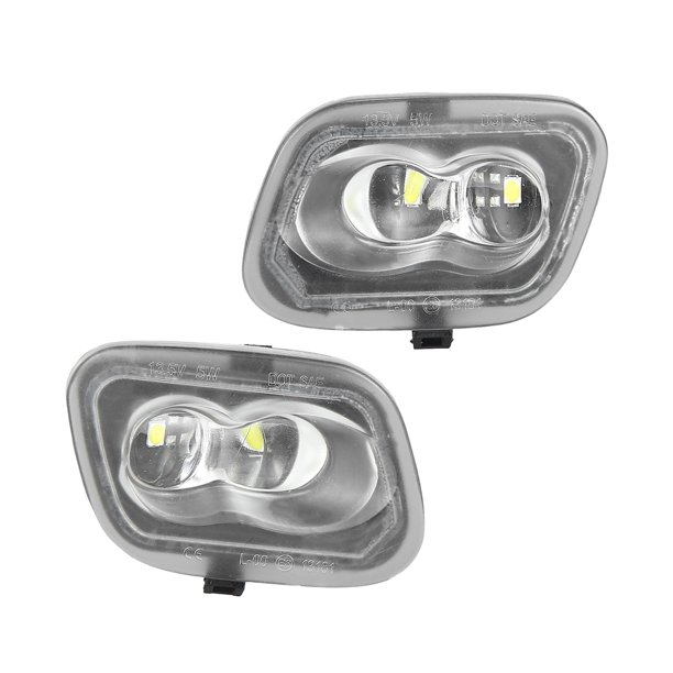 Luz de espejo retrovisor para Ford F-150 F-250 F-350 F-450 Super Duty FL3Z13B374B FL3Z-13B374B 12 V impermeable lente transparente blanco charco lateral luces LED montaje ABS negro 2 piezas