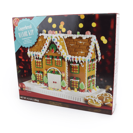 No-Bake Gingerbread House Kit | Christmas Mansion with Cookies, Candy, Icing and Instructions