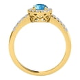 thumbnail image 3 of Aonejewelry 2.45 Ct. Ttw Diamond and Oval Shaped Blue Topaz Ring in 10K Yellow Gold, 3 of 4