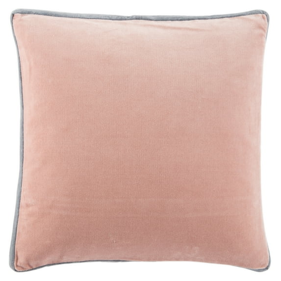 Jaipur Living Bryn Solid Blush/ Gray Down Pillow (18" Square)