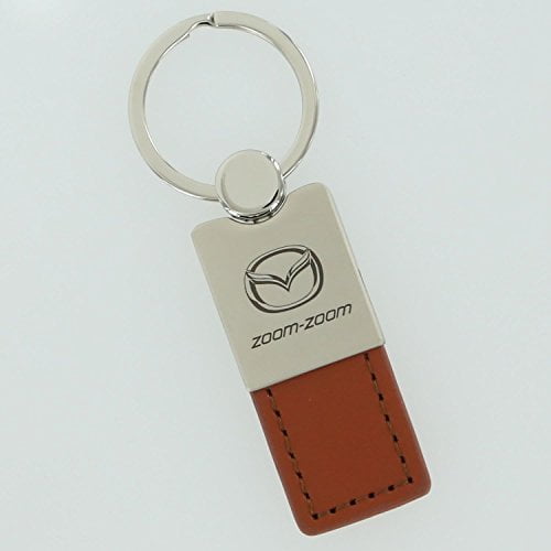 Mazda Zoom-Zoom Black Leather Key Chain Keychain Official Licensed