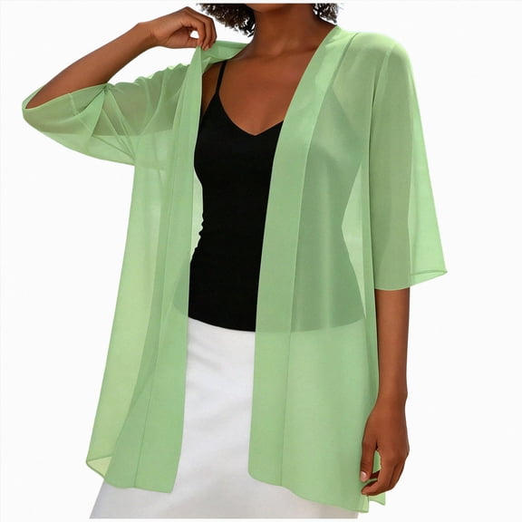 Linfrsh Shawl Wraps for Women Evening Dresses Chiffon Soft Capelets Wedding Bridal Cover Up(Light Green,XL)