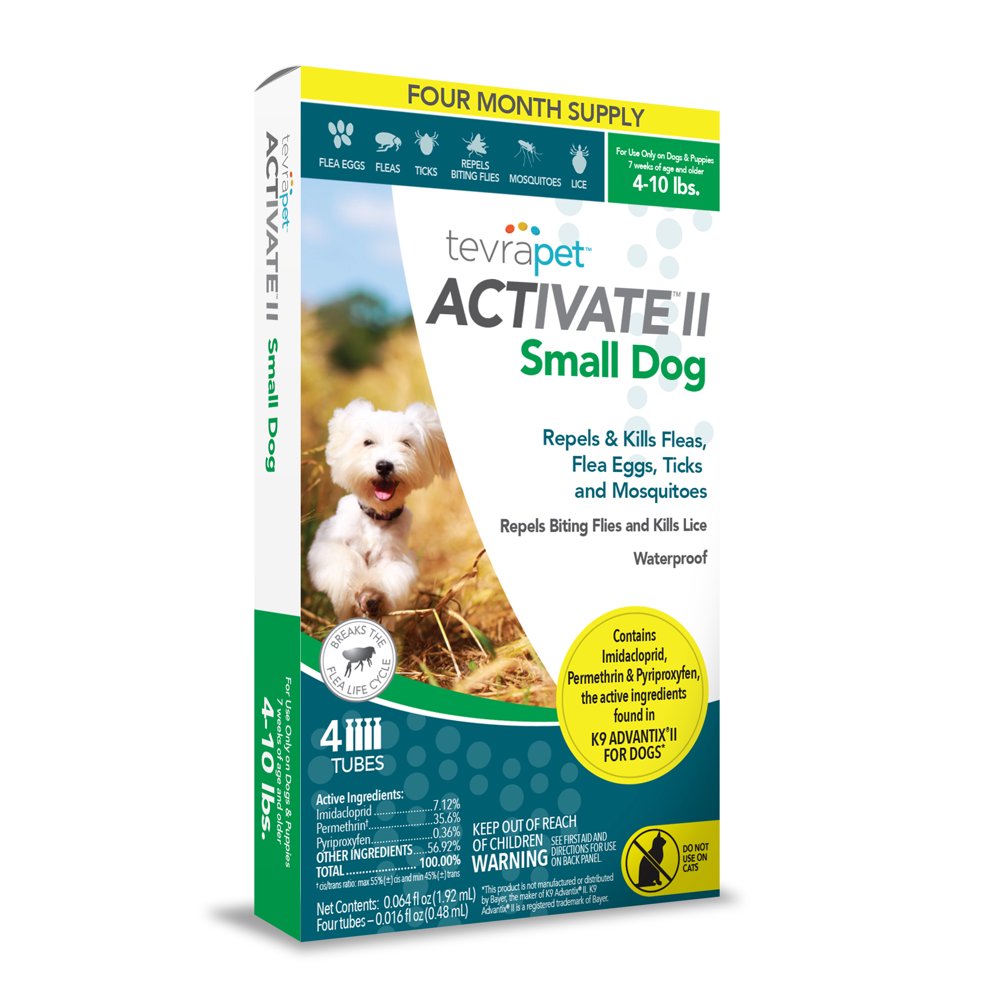 TevraPet Activate II Flea and Tick Prevention for Dogs 410 lbs, 4