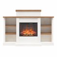 thumbnail image 4 of Ameriwood Home Gateswood Electric Fireplace with Mantel and Bookcase, Plaster and Walnut, 4 of 9