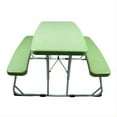 thumbnail image 2 of Folding Picnic Table Bench Set Outdoor Dining Table Set with Adjustable Hight for For Backyard Crafting Dining And Playtime Green, 2 of 7