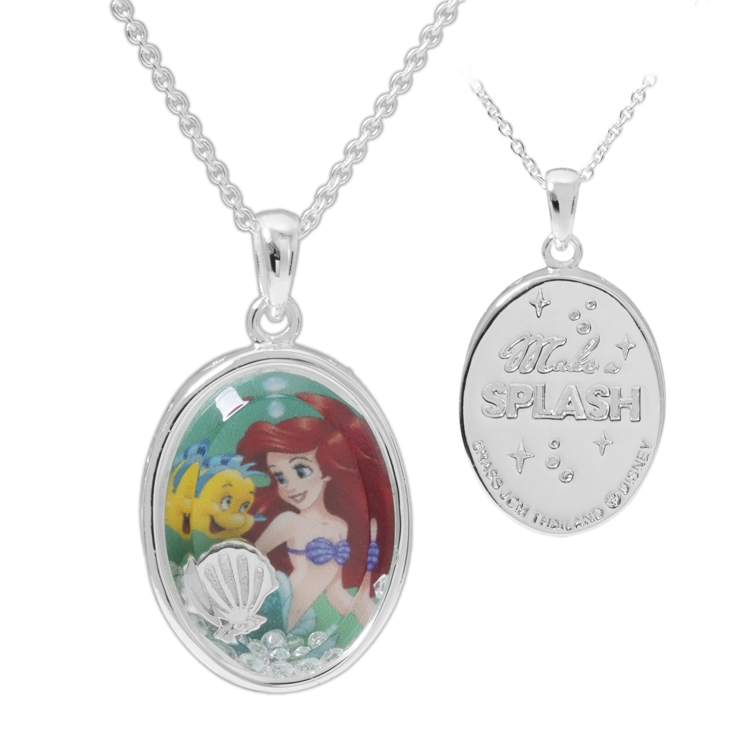 Disney Disney Little Mermaid Ariel Silver Plated Floating Crystals