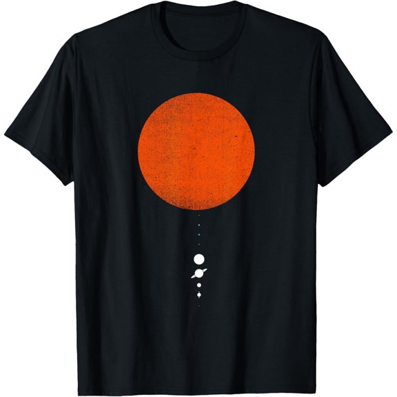 The Solar System | Minimal Solar System Design Graphic T-Shirt men and women can wear, black, white, gifts