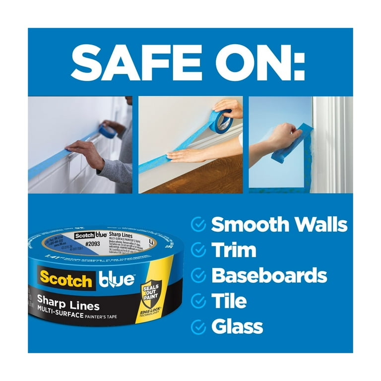 ScotchBlue Sharp Lines Painter's Tape, Blue, 1.88 in x 60 yd, 1 Roll ScotchBlue Sharp Lines Painter's Tape, Blue, 1.88 in x 60 yd, 1 Roll