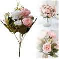 thumbnail image 2 of Artificial Flowers European Style Peony Artificial Flower Bouquets Flower Decor for Accessories & Home Decoration, A 24Cm European-Style Mini Peony Bouquet, 2 of 9
