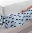 thumbnail image 2 of Sky Bed Skirt, Cartoon Style Mountains and Clouds During Day Time, Elastic Bedskirt Dust Ruffle Wrap Around for Bedding Decor, 4 Sizes, Pale Blue Dark Indigo, by Ambesonne, 2 of 2