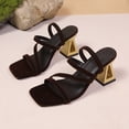 thumbnail image 6 of DeHolifer Strappy Heels for Women Low Block Chunky Square Open Toe Kitten Heels Dressy Wedding Bride Daily Party Dress Shoes, 6 of 8