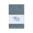 thumbnail image 2 of Authentic Hotel and Spa  Turkish Cotton Elephants Embroidered Teal Blue Hand Towel, 2 of 3