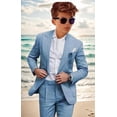 thumbnail image 4 of Boys Linen Suit for Wedding 2 PC Kids Linen Suit for Summer Boys Formal Suit Ring Bearer Outfit, 4 of 8