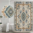 thumbnail image 4 of Boho Chic Shower Curtain Set - 72" x 78" Washable Bathtub Curtain with 12 Hooks, Traditional Classic Geometric Farmhouse Waterproof Fabric Stall Shower Curtains for Bathroom/Bathtub Décor, 4 of 6