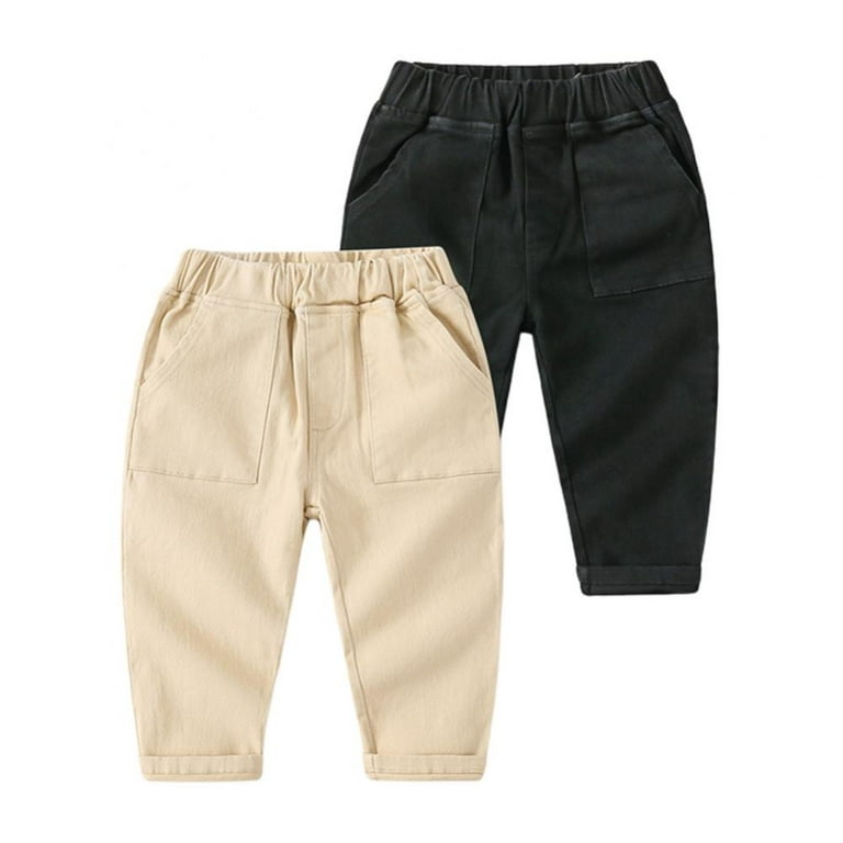 Leonard Toddler Baby Boy Cargo Pants Baby Boy Pants Infant Pant 1-6y Spring  Autumn Boys Mid-waist Work Pants Solid Color Casual Pants Pockets Pants