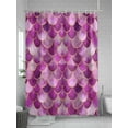 thumbnail image 5 of Boho Shower Curtain, Scallop Pattern Bathroom Decor Curtains Set with Hooks, Purple Waterproof Fabric Home Accessories， 72 X 72 Inch Long, 5 of 6