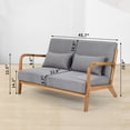 thumbnail image 5 of Cterwk 2 Seater Leisure Chair with Solid Wood Armrest and Feet, Mid-Century Modern Accent Sofa for Home, Bedroom, Office, Light Gray, 5 of 7