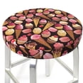 thumbnail image 3 of Lsque Ice Cream Cake Round Bar chair cushion covers Velvet Fabric Premium Comfort Protects from Scratches and Stains for 14-17 Inch Chair- 12 inch, 3 of 7