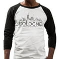 thumbnail image 2 of Skyline Cologne German Three-Quarter Raglan Sleeve Baseball Shirt Unisex 2X-Large White/Black, 2 of 5