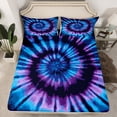 thumbnail image 2 of Manfei Watercolor Tie-Dye Full Size Sheets,Purple Blue Ombre Bed Sheets,Abstract Splash Sheet Sets For Kids,Ultra Soft Home Decor,4 Pieces, 2 of 7