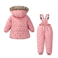 thumbnail image 4 of WOYY Girls Winter Outfits Windproof Hooded Padded Coat and Pants Set Fashion Baby Clothes, Sizes 12M-5T, 4 of 8