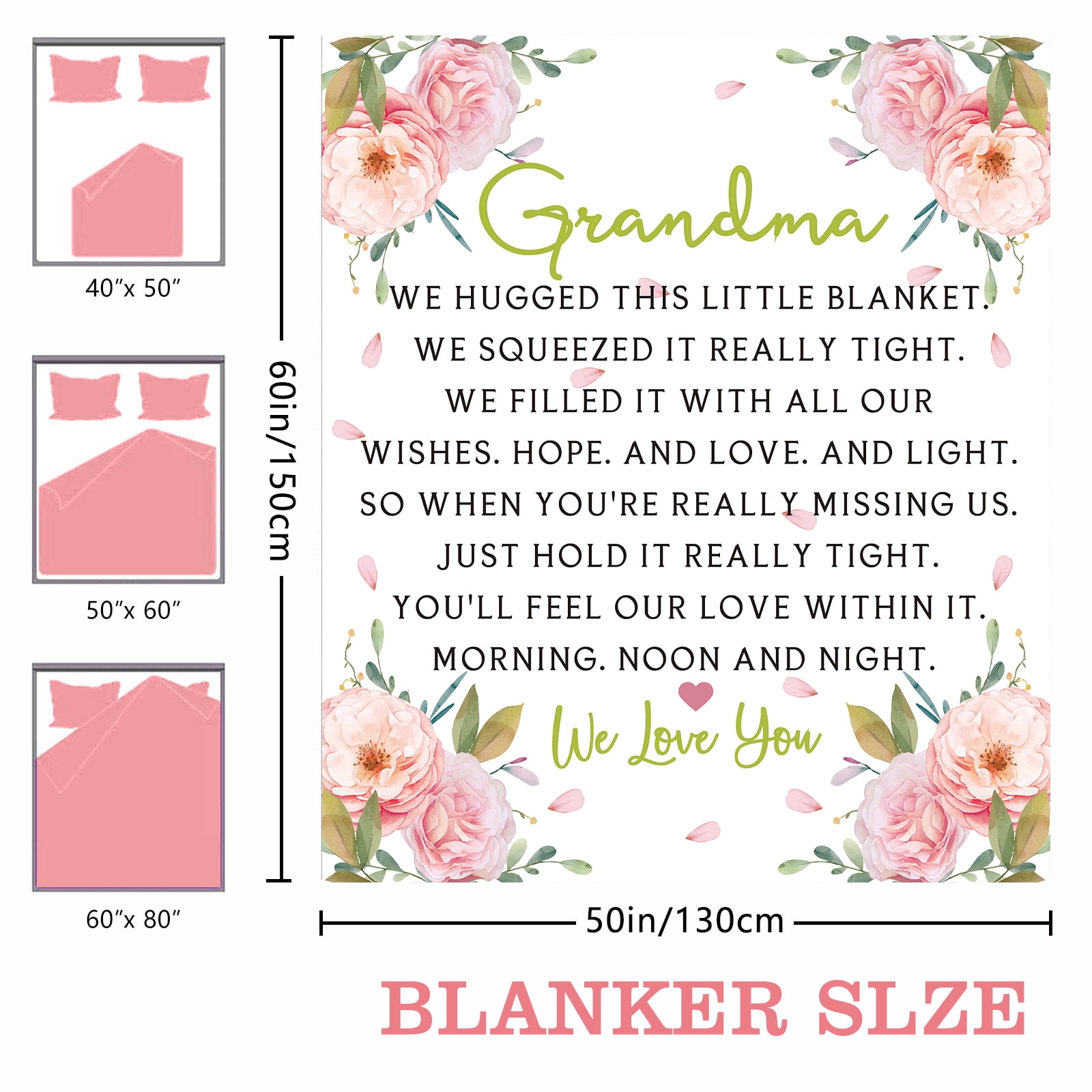 Xutapy Grandma Gifts Blanket 60''x50'', Best Gifts for Grandma, Great  Grandma Birthday Gifts, Grandma Gifts from Grandchildren, Gigi Gifts for