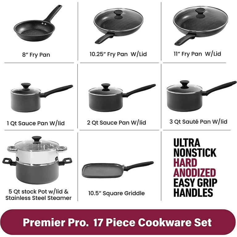 Granitestone Pro Premiere 10-Piece Hard Anodized Nonstick Cookware Set