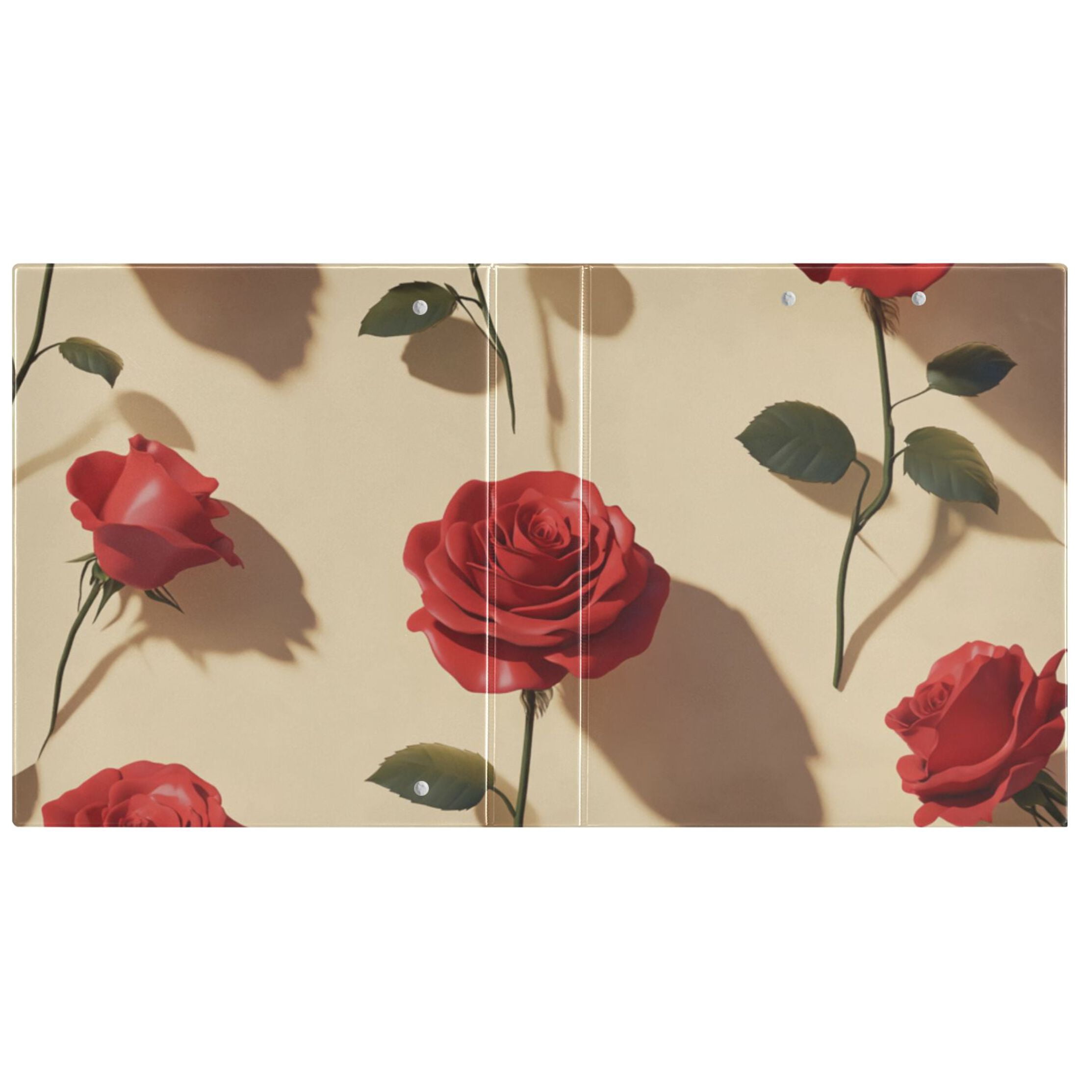 Roses in Yellow 3 Ring Binders 1.5 inch Hardcover File Folders with Interior Pockets A4 Size Organizer for School Office Hospital