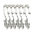 thumbnail image 2 of PRETXORVE Stainless Steel Double Hook Smooth Mute Hanging Ring Five Bead Sliding Non Clamping Rod Curtain Hook Detachable Mountain Shaped Shower Curtain Ring, 2 of 8