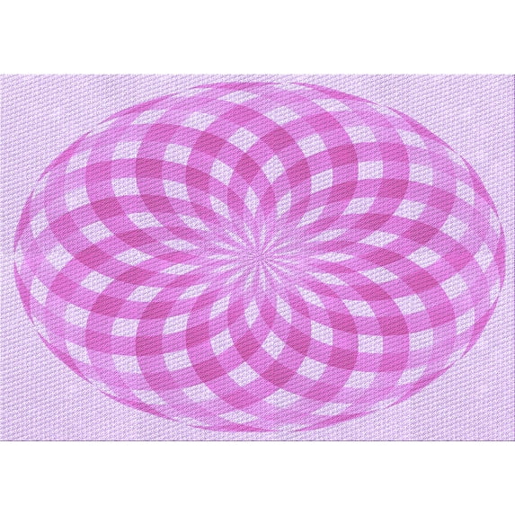 Ahgly Company Indoor Rectangle Patterned Blossom Pink Area Rugs, 5' x 7'