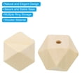 thumbnail image 4 of Uxcell 25mm Natural Wood Beads, 40 Pack Unfinished Wooden Beads Geometric Hexagon Loose Beads Spacer Beads, 4 of 5