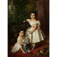 thumbnail image 3 of Józef Simmler 19x24 Black Modern Framed Museum Art Print Titled - Portrait of Maria Roża Kronenberg and Roża Maria Karolina Kronenberg with a Dog (1860), 3 of 5