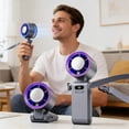 thumbnail image 4 of Dvumao Portable Fans, Portable Handheld Fan With A Cute Fully Transparent A Colorful LED Lanyard 3 Wind Speeds A Colored Night Light And A USB Interface Suitable For Travel Beach, Man Gifts, 4 of 5