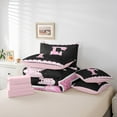 thumbnail image 6 of Manfei Letter F Monogrammed 7-Piece Twin Bedding Sets,Pink Bow Bowtie Bedding Comforter Set,Galaxy Starry Sky Sheet Sets For Child,Microfiber Room Decorative Reversible, 6 of 8